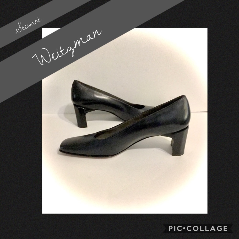 STUART WEITZMAN💋Black Leather Heels - Picture 7 of 8